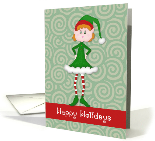 Cute Girl Elf Christmas card (1498946)