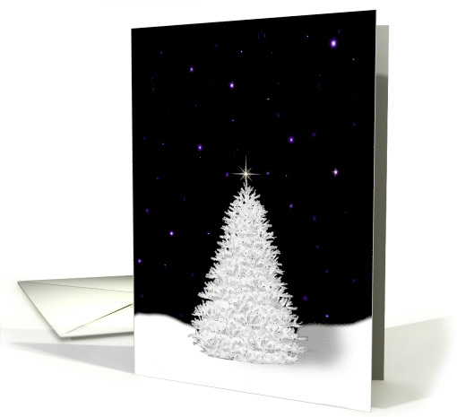 White Christmas Tree In The Starry Night Sky card (1661126)
