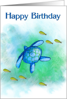 Sea Turtle Birthday card