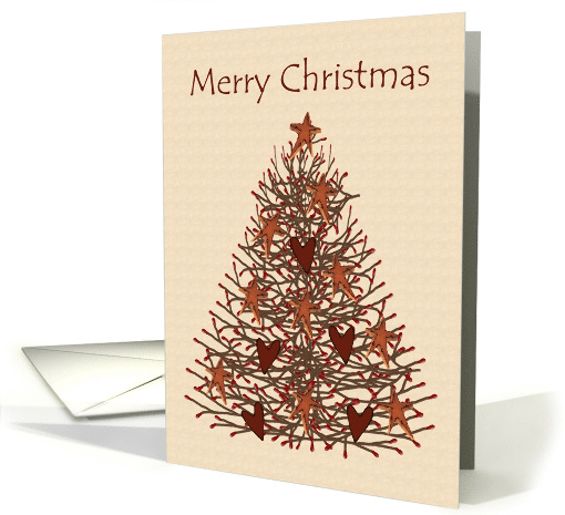 Primitive Christmas Tree card (526807)