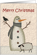 Country Snowman Christmas Card