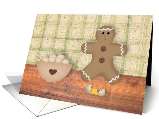 Cute Gingerbread Man Christmas card (703859)