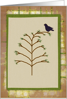 Primitive Pine Tree Note Card