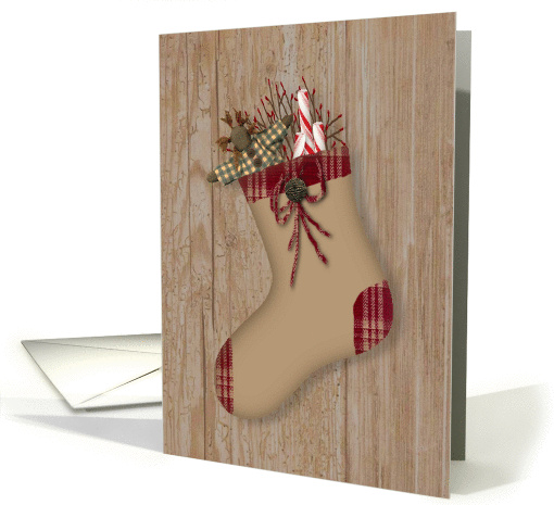 Primitive Stocking Christmas card (849123)