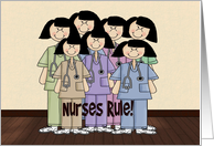 Nurses Rule!-Nurse, Nurses Day, Holiday, card