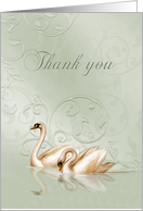 Thank you- Occassion, For the gift, Wedding Gift, Swans, Scroll card