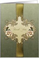 Thank you- Occassion, For the gift, Wedding Gift, Roses, Pearls, Ribbon card