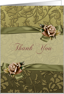 Thank you- Occassion, For the gift, Wedding Gift,Roses, Scroll, Lace card