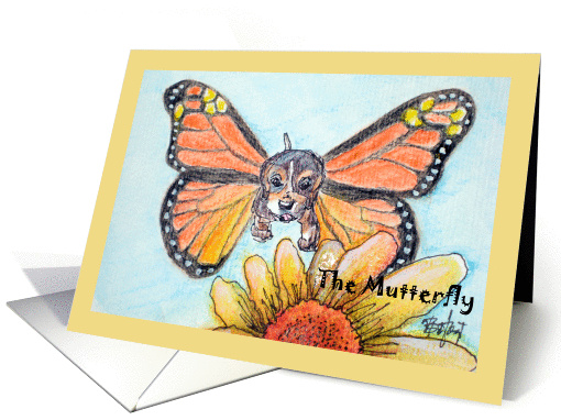 Notecard - Butterfly Beagle card (287749)