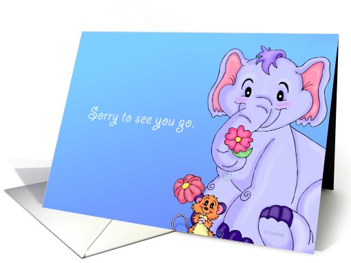 Flower Friends - Farewell Elephant Mouse and Flower card (559252)