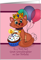 Happy Birthday Great Granddaughter - Royal Kitty Cupcake Celebration card