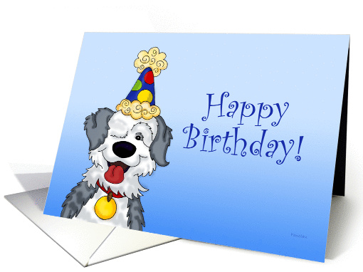Happy Birthday - Old English Sheepdog card (913822)