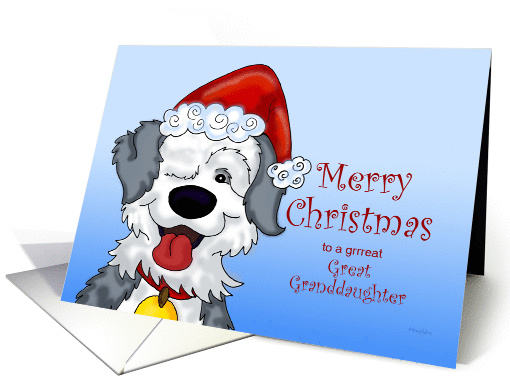 Sheepdog's Christmas - for Great Granddaughter card (918083)