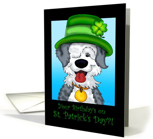 Sheepdog's St. Patrick's Day Birthday card (918721)