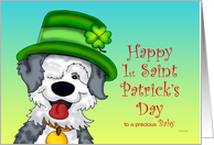 Sheepdog’s First St. Patrick’s Day - for Baby card