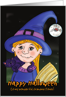 Witch Cat - Happy Halloween Grandmother Jones card