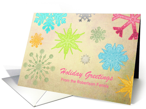 Christmas Season - Contemporary Colorful Snowflakes card (1006653)