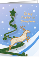 Doctor - Reindeer + Holiday Tree card