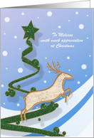 Christmas - Nail Technician - Reindeer Illustration card