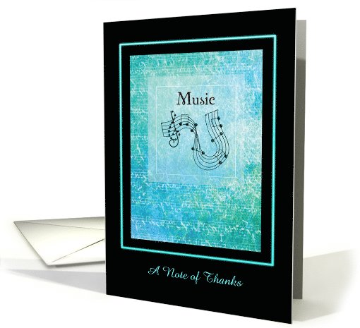 Music Recital Thank You - Music Notes + Scale - Customizable Text card