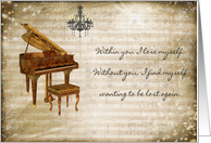 Note Card Piano Poem Poetry card