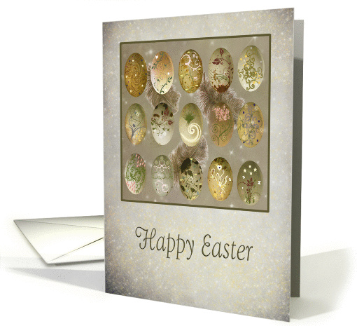 Floating Easter Eggs + Feathers - Across the miles card (584155)