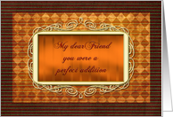 Thank You friend Attendant Wedding card