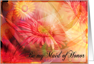 Maid of Honor Friend Request Floral Multi Color card