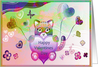 Valentine’s Day - Tiger - Kitty Cat - For Kids - Colorful Illustration card
