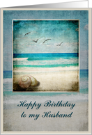 Birthday Husband Beach Sea card