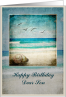 Birthday Son Beach Sea card