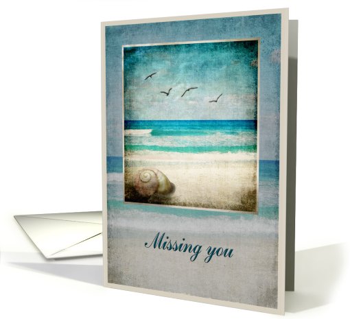 Miss You Sea Beach card (603492)