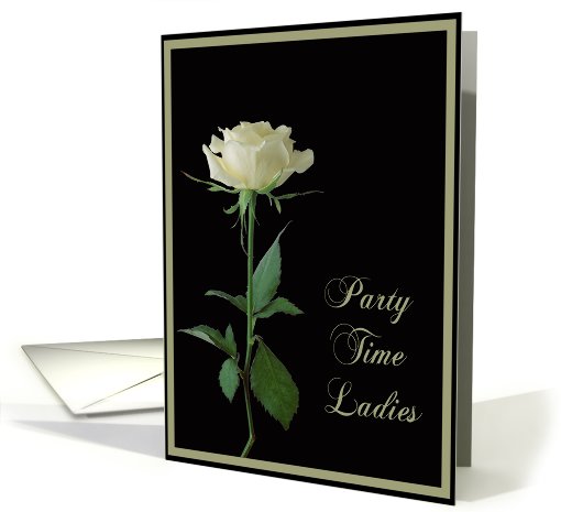 Party Time Ladies Girls' Night Out Single Cream Rose card (623689)