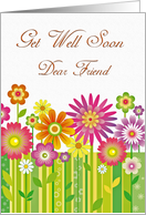 Get Well Soon Friend Flowers Multi Color card