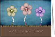 Moved To A New Address Announcement Flower Trio card