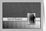 Special Request Usher Tuxedo Black Grey White card