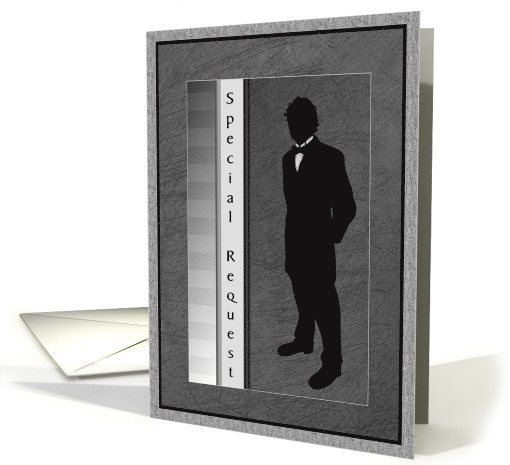 Best Man Special Request Tuxedo Black Grey White card (627441)