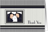 Thank You Tuxedo Bow Tie Navy Black White Grey card