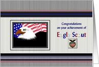 Congratulations Eagle Scout Achievement Red Navy Black White Grey card