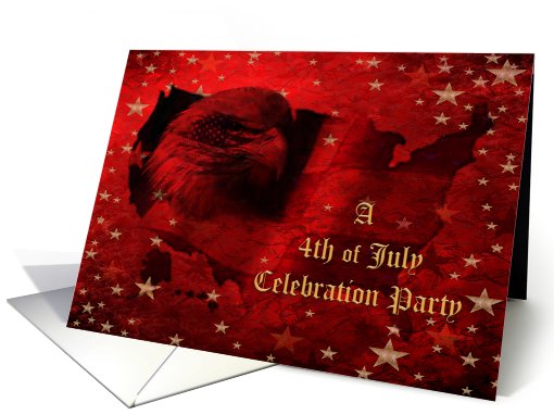 July Forth 4th Party Eagle USA Stars card (630880)