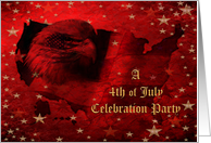 July Forth 4th Party Eagle USA Stars card