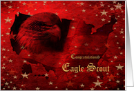 Congratulations Eagle Scout Achievement Eagle USA Map Stars card