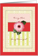 Flower Girl Niece Invitation - Daisy, Pink and Coral card