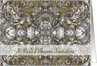 Bridal Shower Invitation, Scroll Gold Silver card