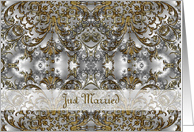 Just Married, Scroll Gold Silver card