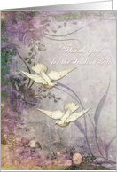 Thank You for the Wedding Gift - Doves - Flowers card