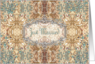 Just Married Wedding Announcement Victorian Design card