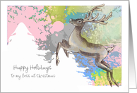 Christmas - Boss - Digital Deer Painting card
