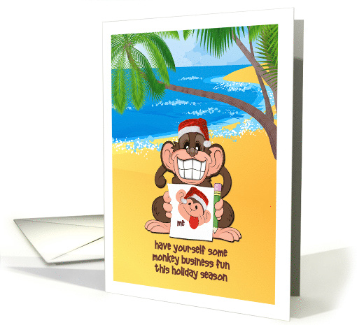 Christmas - Hair Stylist - Monkey sends Holiday Selfie card (663633)