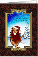 Christmas - Peace Lion - Customizable card